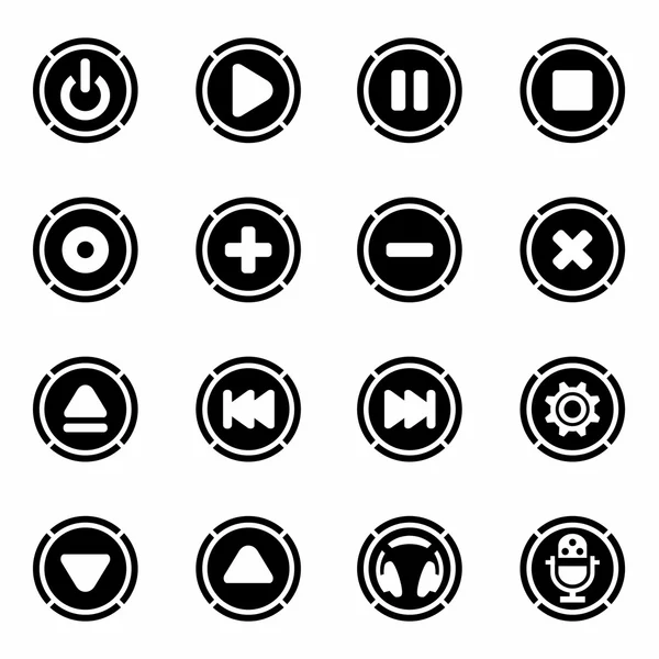 Vector Media buttons icon set — Stock Vector