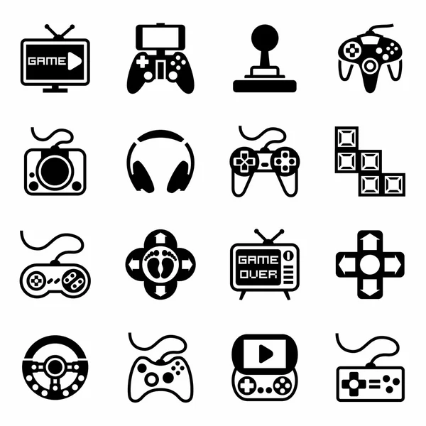 Vector video game pictogrammenset — Stockvector