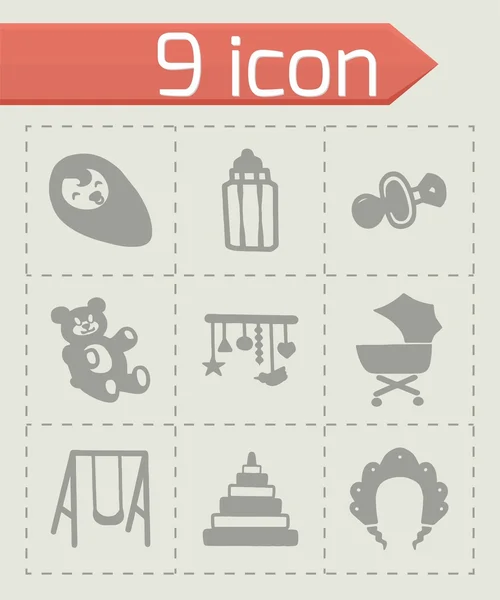 Vector bebé icono conjunto — Archivo Imágenes Vectoriales