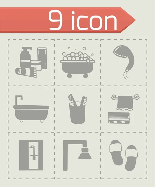 Vector conjunto de iconos de baño — Vector de stock