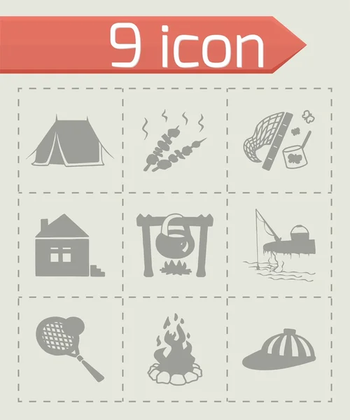 Ensemble d'icônes de camping vectoriel — Image vectorielle