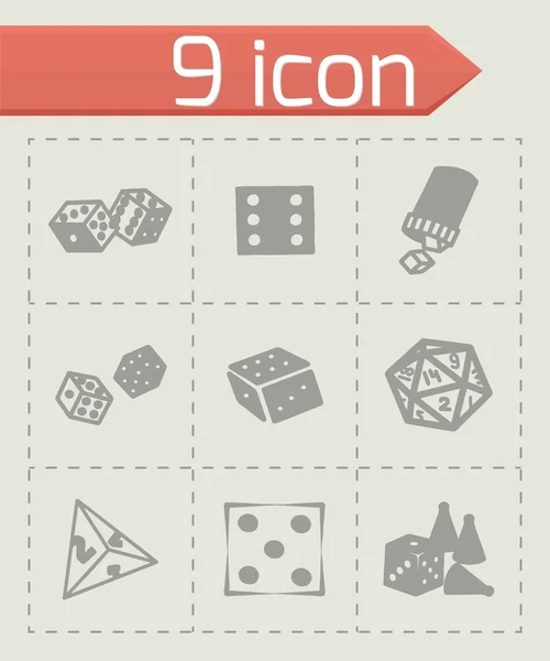 Vector Dice icon set — Stock Vector