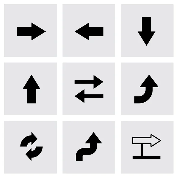 Vektor schwarze Pfeile Symbole gesetzt — Stockvektor