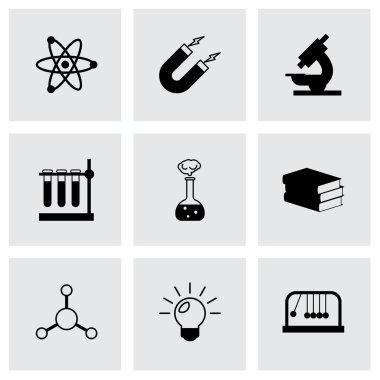 siyah vektör bilim simgeler kümesi