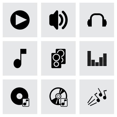vektör siyah ses simgeler kümesi