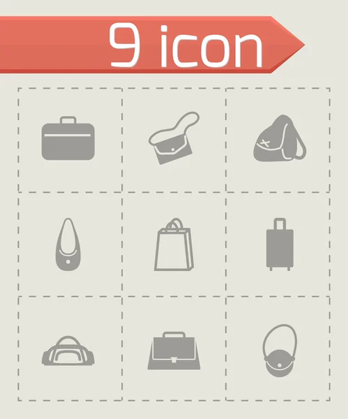 Set de iconos de bolsa negra vectorial — Vector de stock