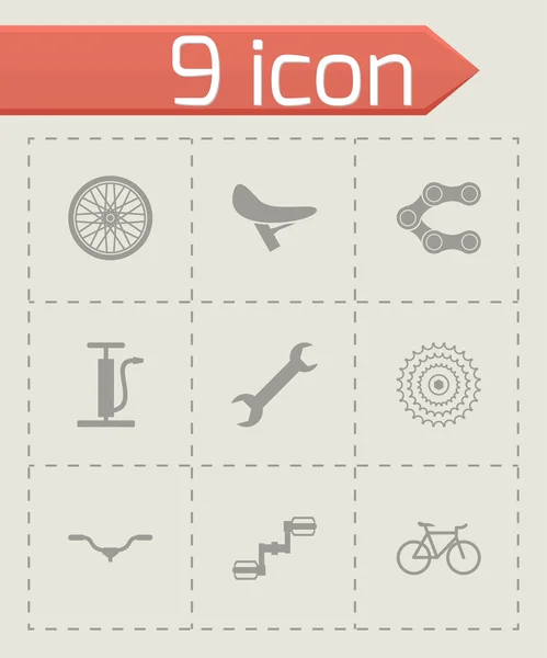 Conjunto de iconos de bicicleta vectorial negro — Vector de stock