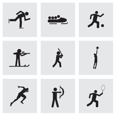 vektör siyah spor simgeler kümesi