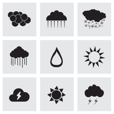 vektör siyah hava simgeler kümesi