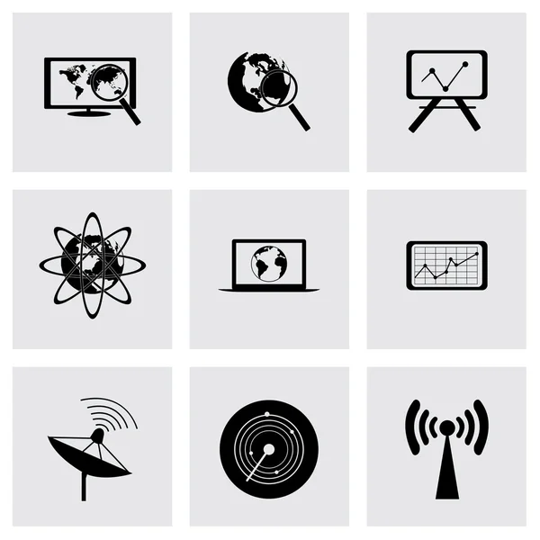 Vector negro seo iconos conjunto — Archivo Imágenes Vectoriales