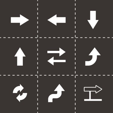 siyah vektör okları simge seti