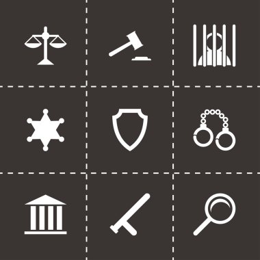 siyah vektör adalet simgeler kümesi