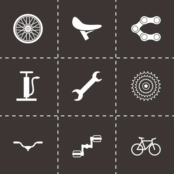 Vector black bicycle icons set — Stock Vector