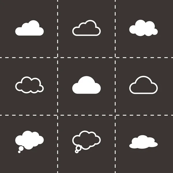 Set di icone nuvole nere vettoriali — Vettoriale Stock