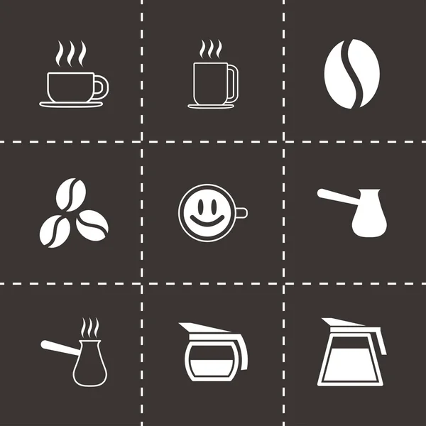 Conjunto de iconos de café negro vector — Archivo Imágenes Vectoriales