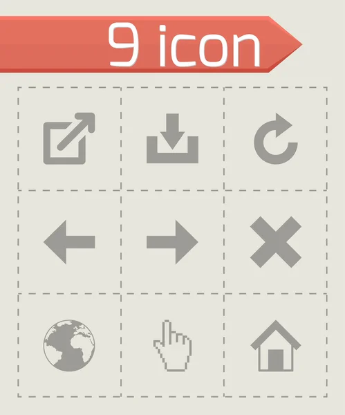 Vector black web icons set — Stock Vector
