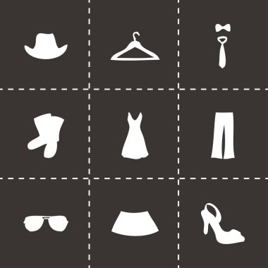 vektör siyah giysiler simgeler kümesi