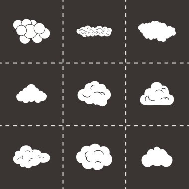 vektör Siyah bulutlar simgeler kümesi