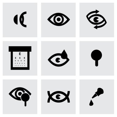 siyah vektör Optometri simgeler kümesi