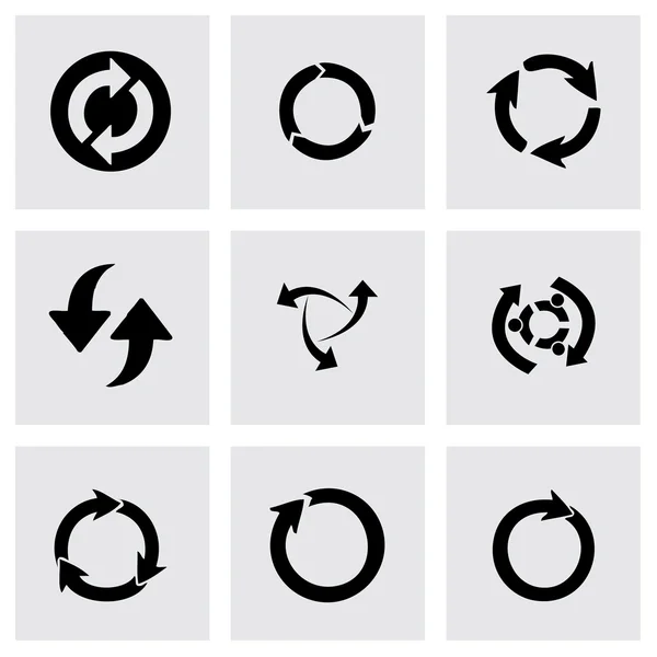 Vector black refresh icons set — Stock Vector