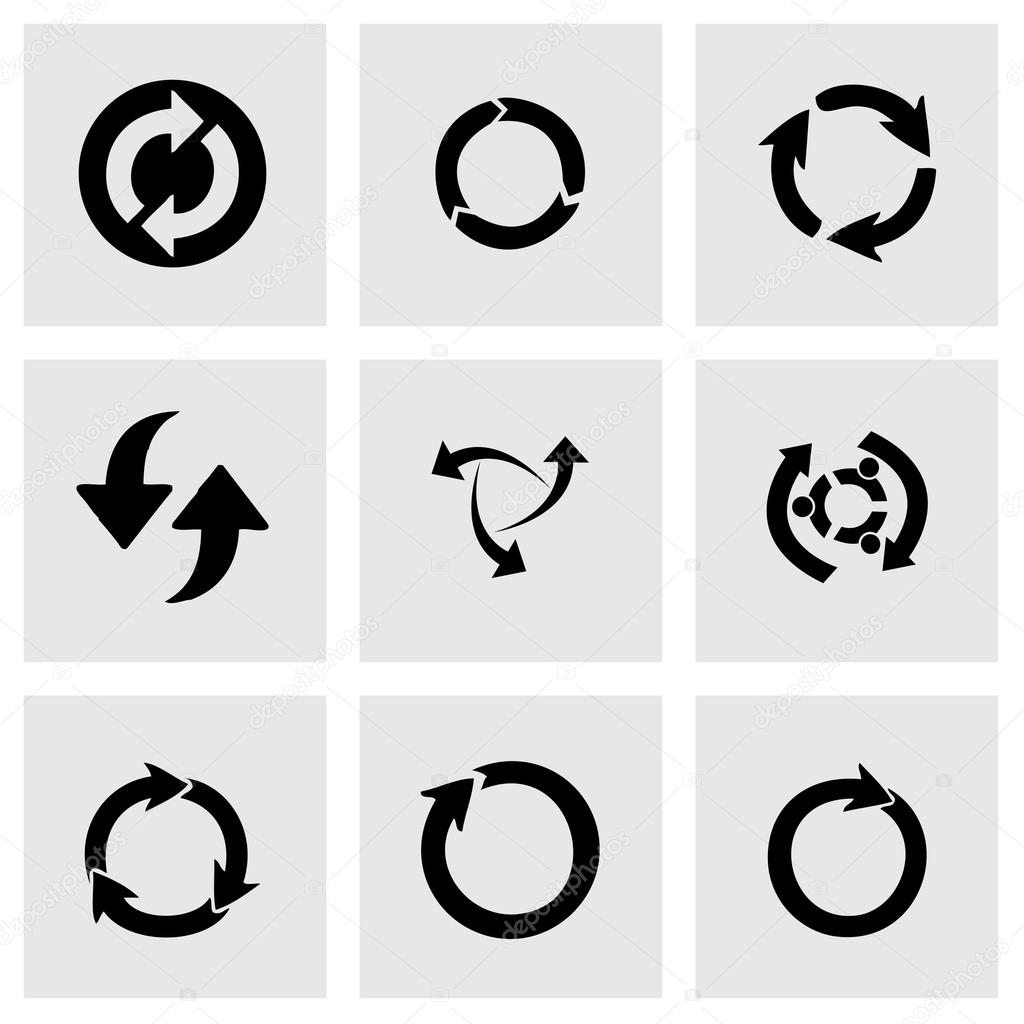 Vector black refresh icons set