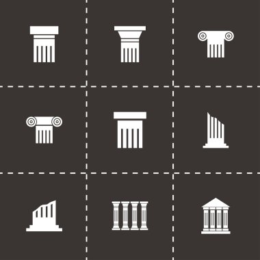 Vektör siyah sütun Icon set