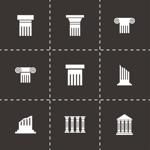 Набор значков векторного чёрного столбца
