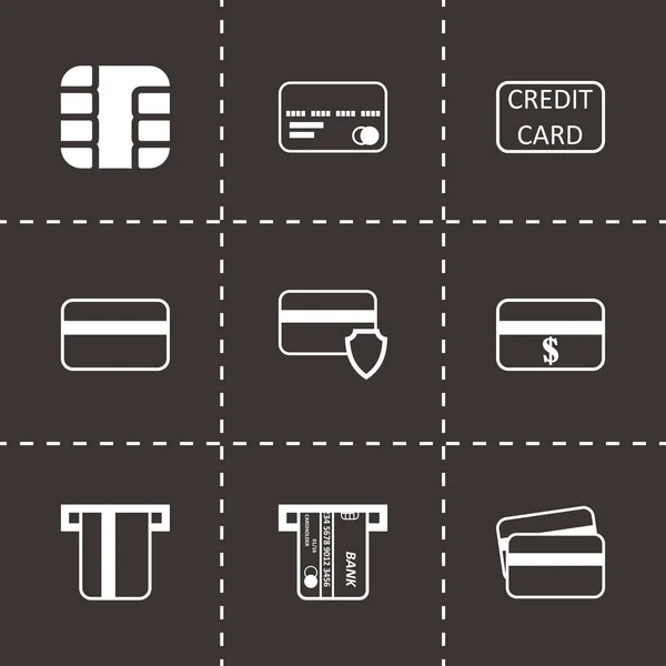 Vector black credit card icon set — Stock Vector