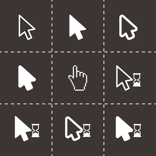 Vector black cursor icon set — Stock Vector