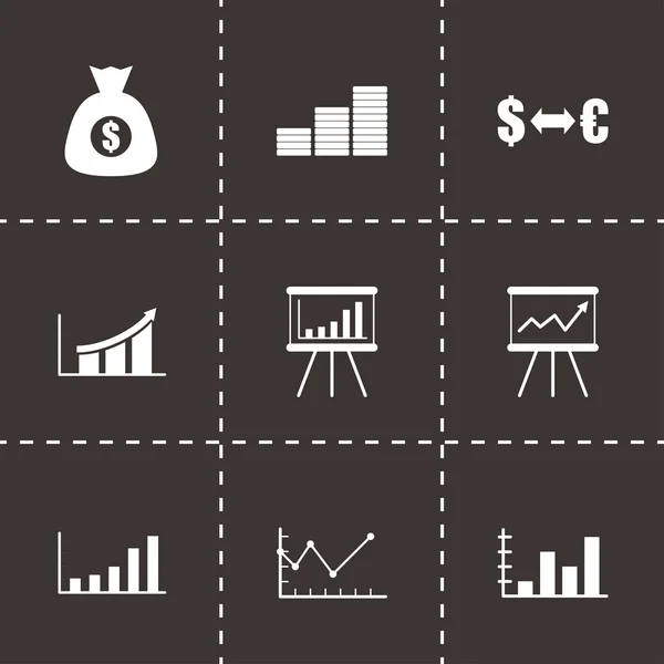 矢量黑色经济图标集 — 图库矢量图片