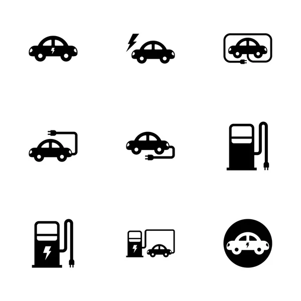 Vector black electric icon set — Stock Vector