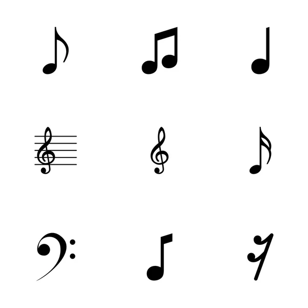 Conjunto de ícones de notas pretas vetoriais —  Vetores de Stock