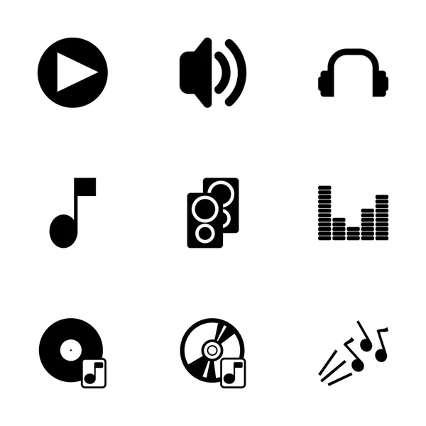 Conjunto de iconos de sonido negro vector — Vector de stock