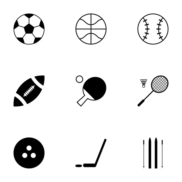Set di icone sportive nere vettoriali — Vettoriale Stock