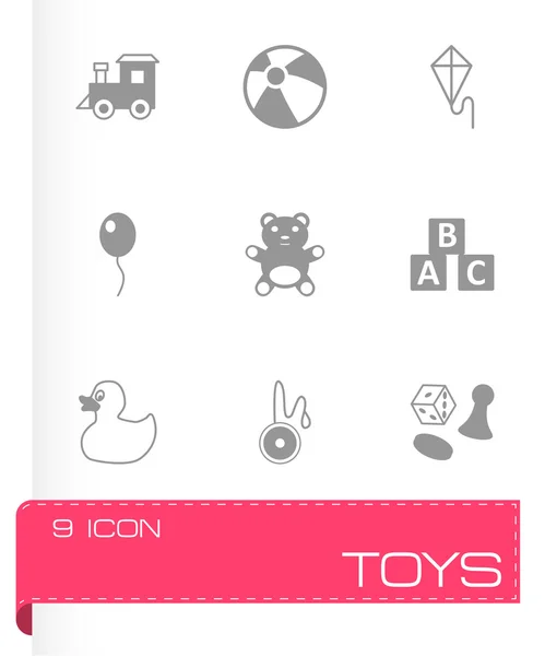 Ensemble d'icônes jouets vectoriels noirs — Image vectorielle