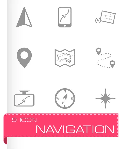 Vector black navigation icons set — Stock Vector