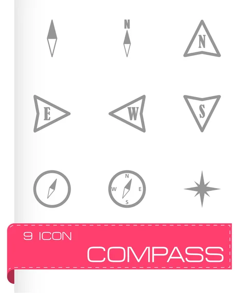 Vector black compass  icons set — Stock Vector