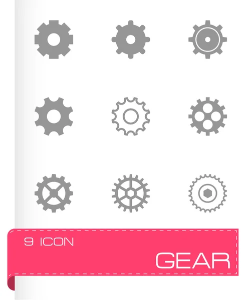 Vector black gear icons set — Stock Vector