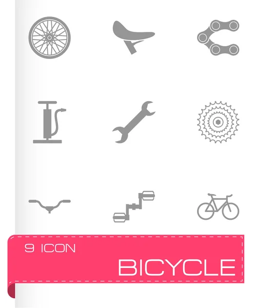 Vector black bicycle icons set — Stock Vector