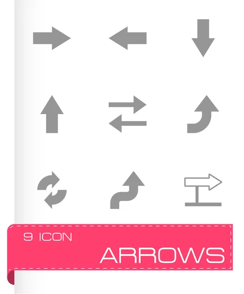 Vector black arrows icons set — Stock Vector