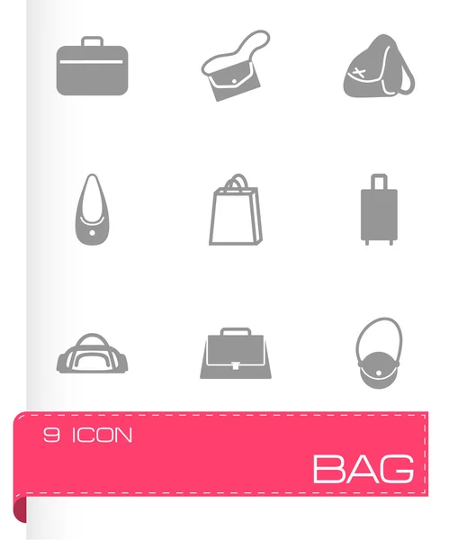 Vector black bag icons set — Stock Vector