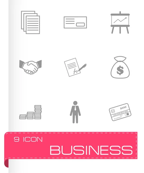 Vector black business icons set — Stock Vector