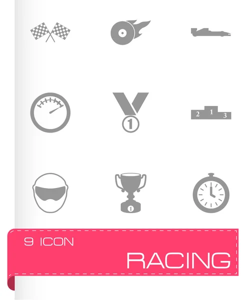 Vektor svart racing ikoner set — Stock vektor