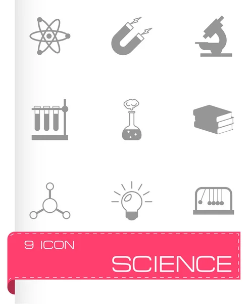 Vector black science icons set