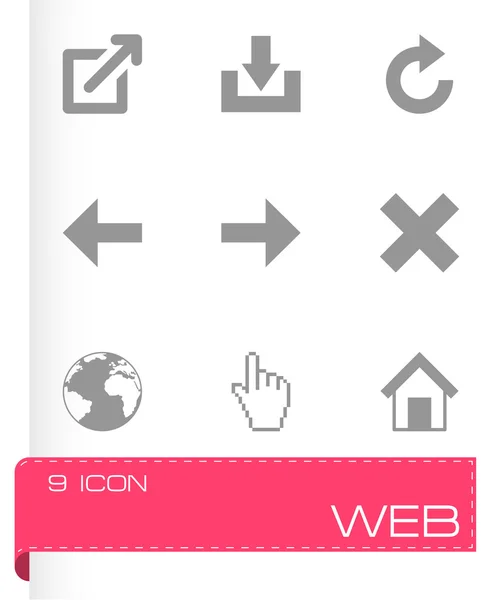 Vector negro conjunto de iconos web — Vector de stock