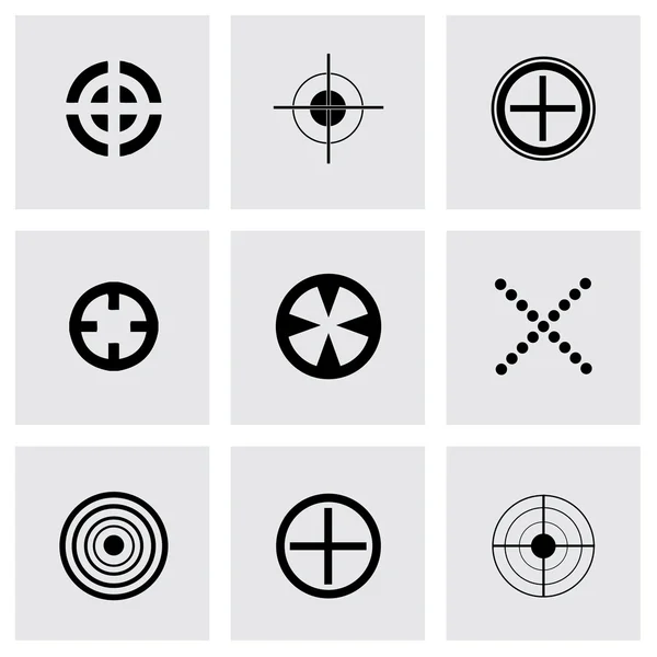 Vector black target icons set — Stock Vector