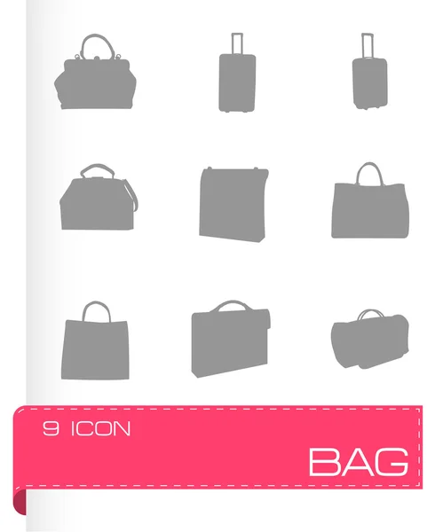 Vector black bag icons set — Stock Vector