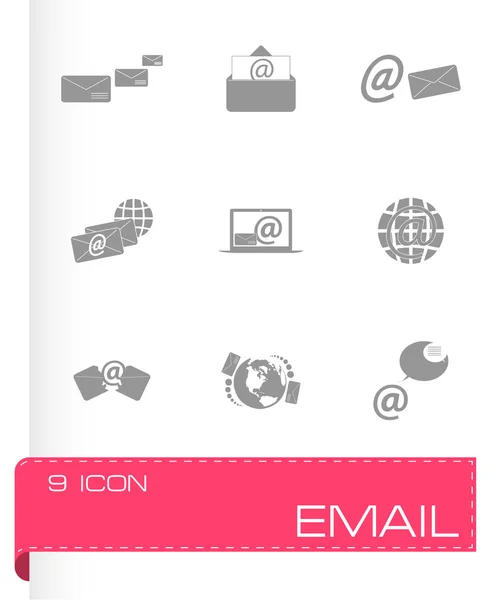 Vector black email icons set — Stock Vector