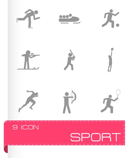 Vector zwart sport icons set — Stockvector