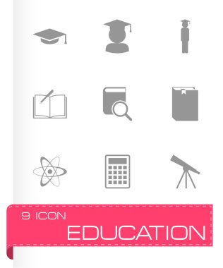siyah vektör eğitim Icon set